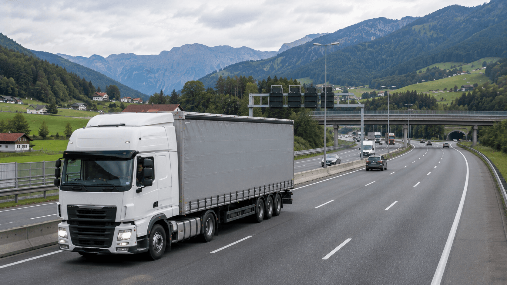 Transport ciężarowy na autostradzie w Austrii