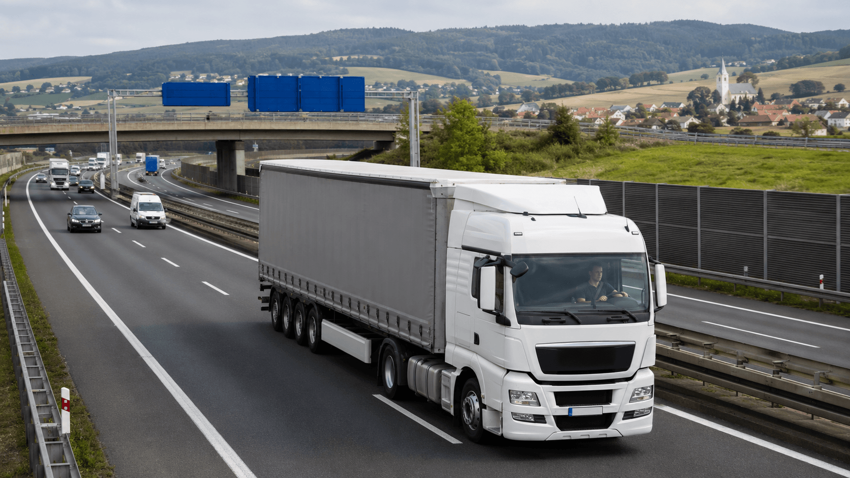Transport ciężarowy na autostradzie w Czechach