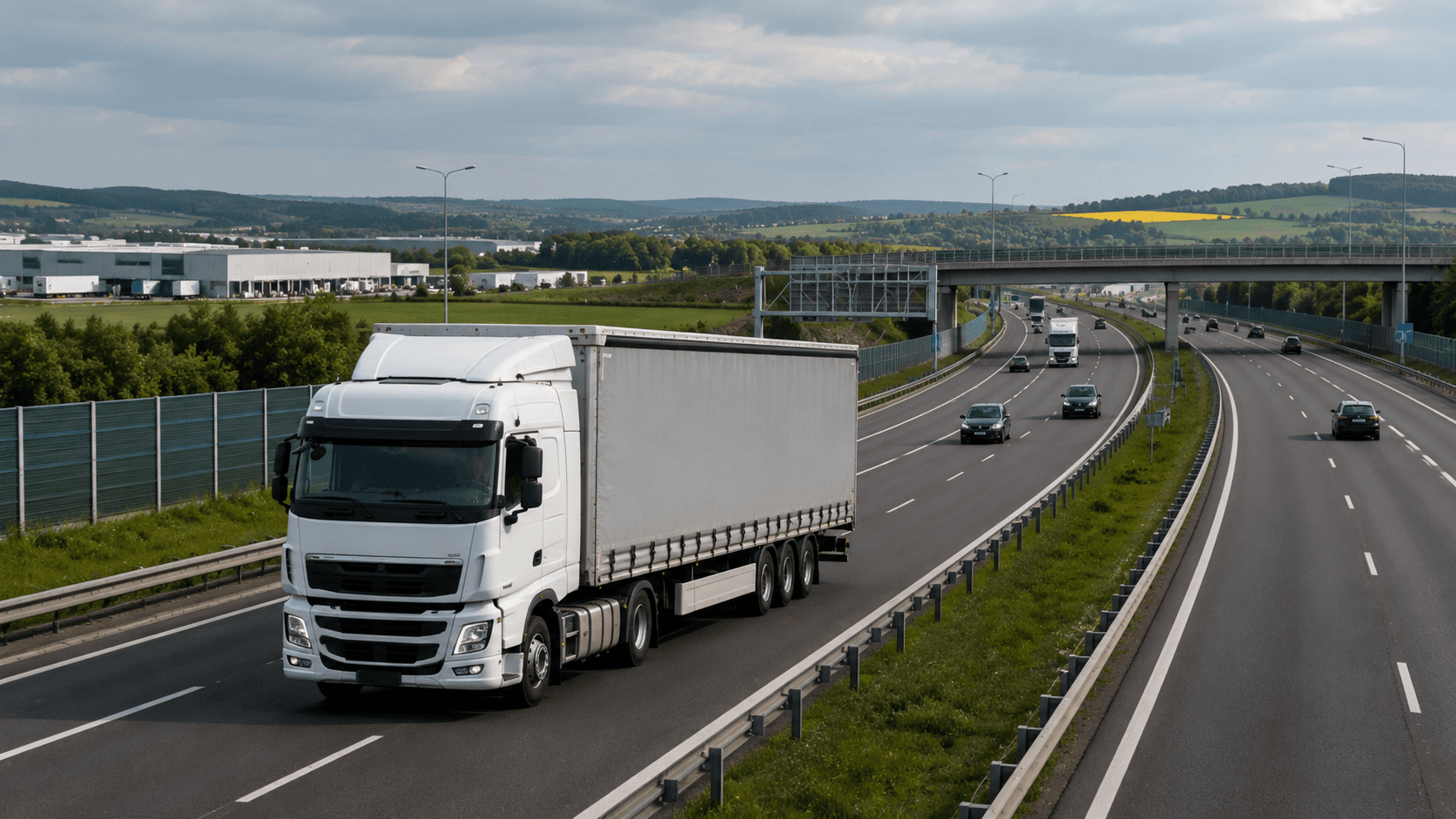 Transport międzynarodowy ciężarówką na europejskiej autostradzie