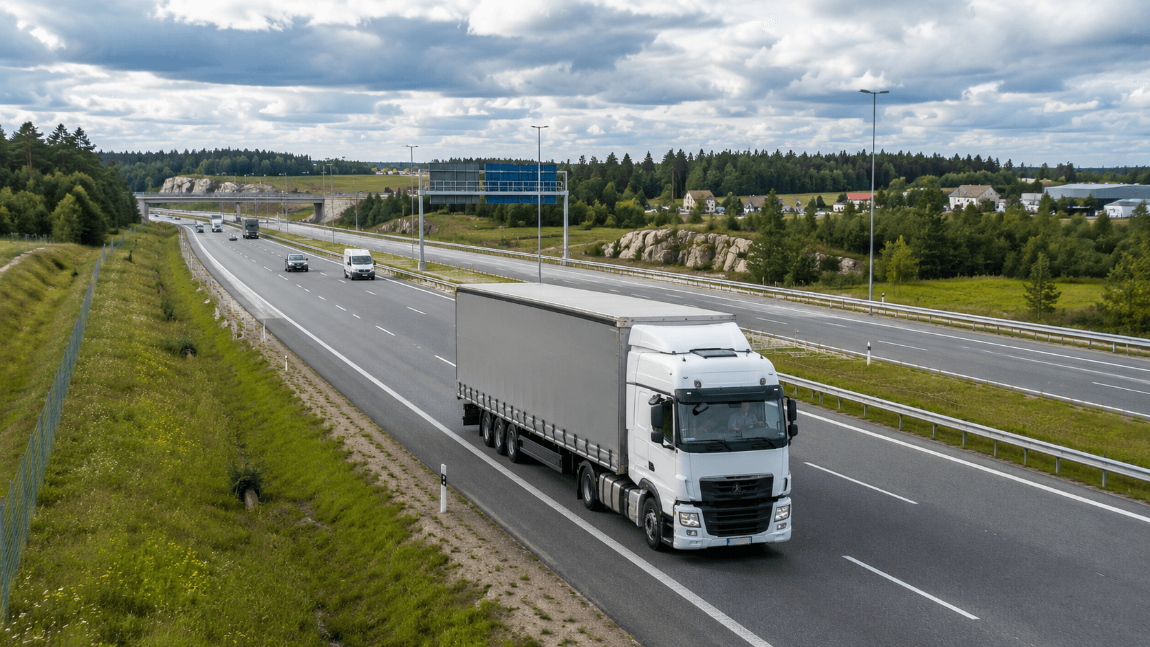 Transport ciężarowy na trasie Via Baltica