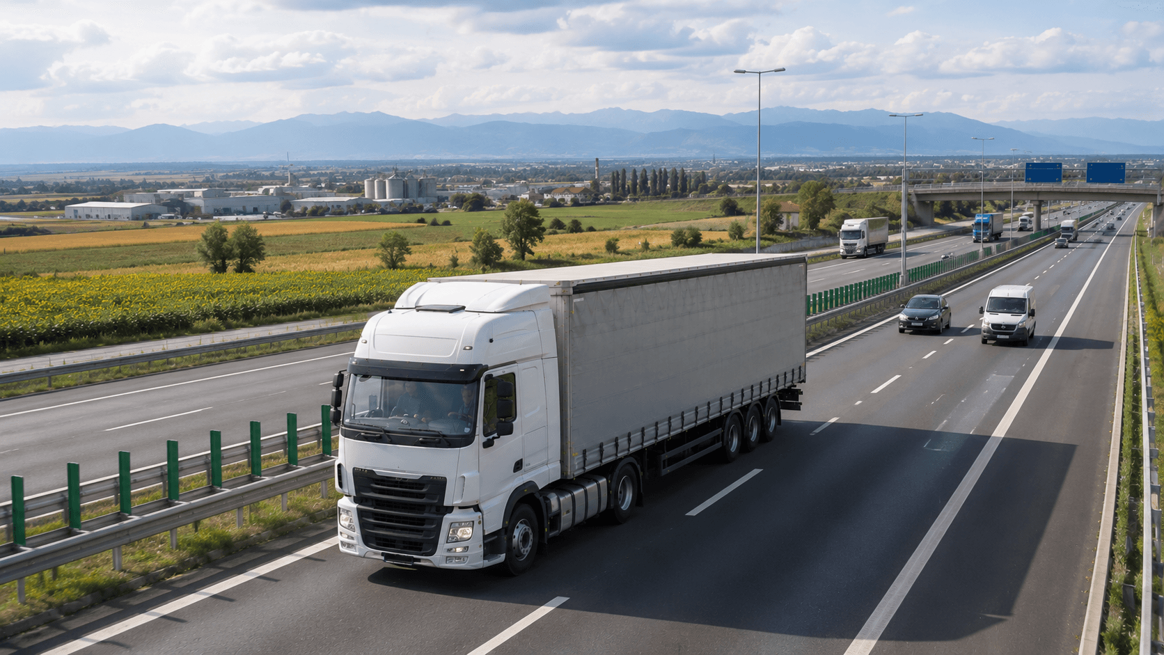 Transport ciężarowy na autostradzie w Rumunii