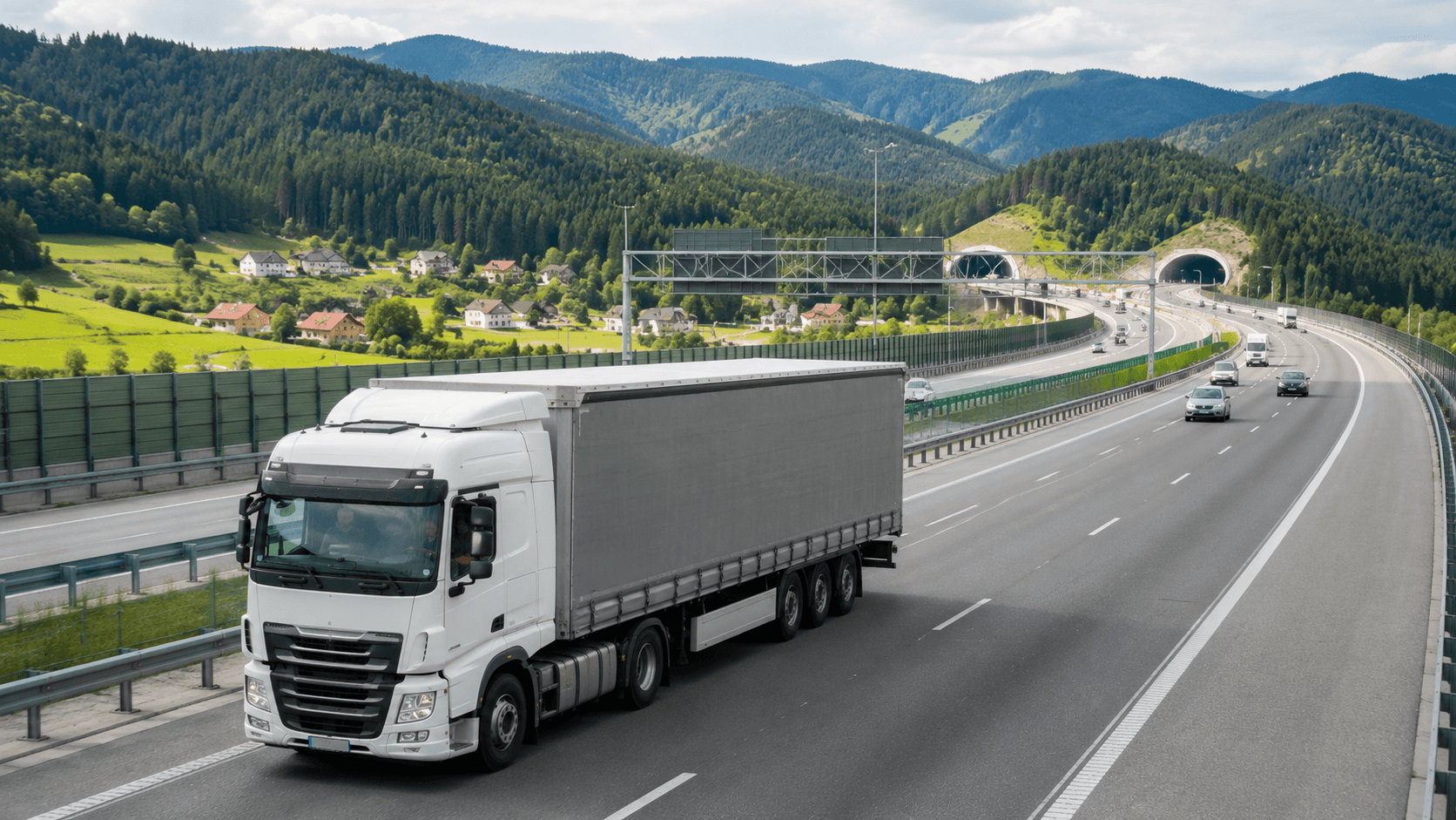 Transport ciężarowy na autostradzie na Słowacji