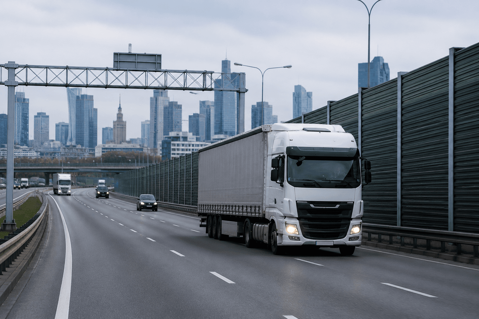 Transport drogowy przy obwodnicy Warszawy