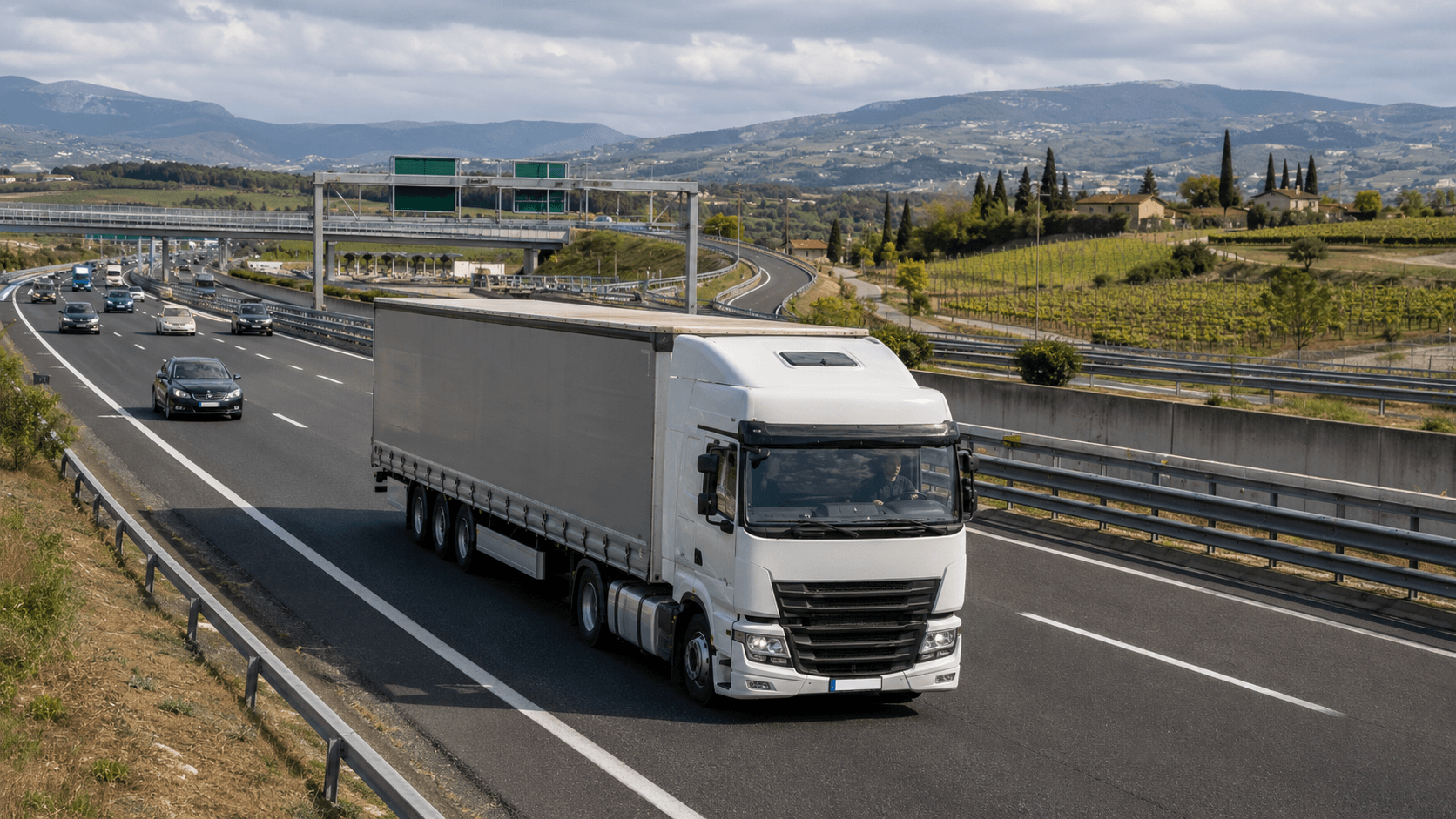 Transport ciężarowy na autostradzie we Włoszech