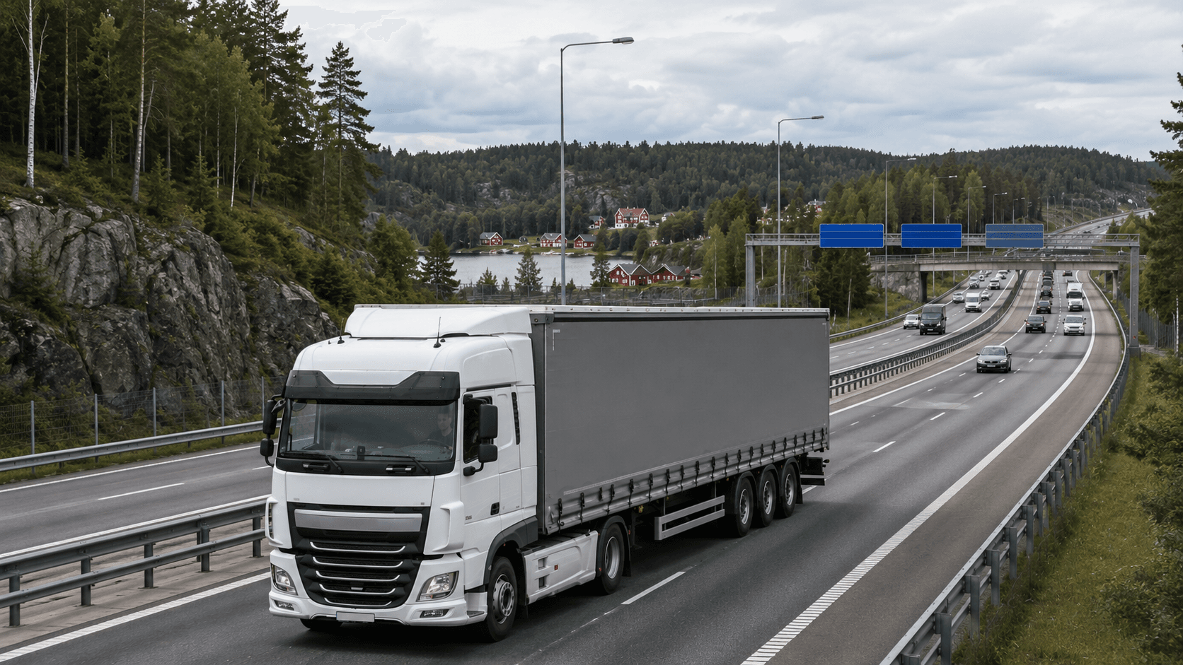 Transport ciężarowy na drodze w Szwecji